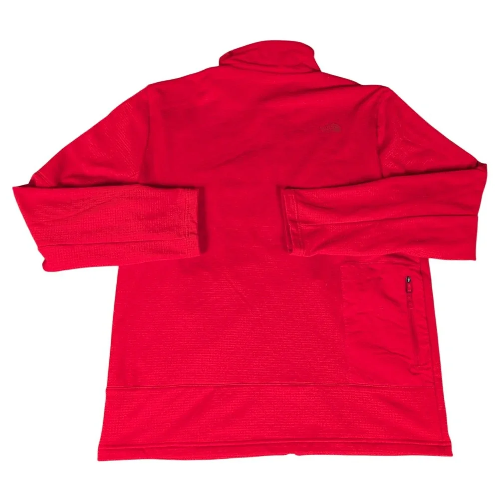 The North Face Mens Red Canyonlands Full Zip Fleece Jacket Mock Neck Stretch